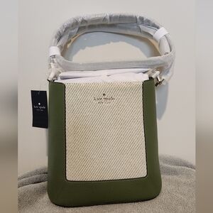 NWT Kate Spade shoulder bag.  Green and canvas colorblock